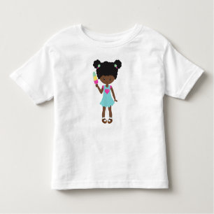 Girl With Ice Cream, African American Girl, Dress Toddler T-Shirt