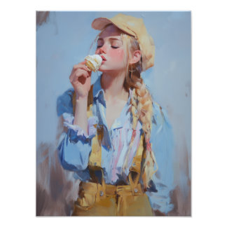 girl with ice cream poster