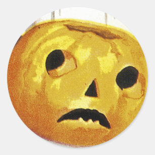 Girl with Jack o' Lantern Classic Round Sticker