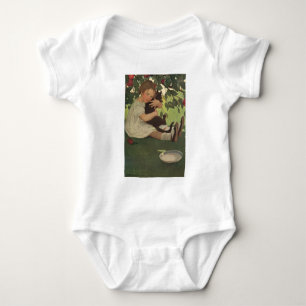 Girl with Kitten Baby Bodysuit