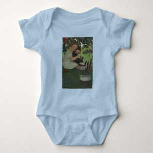 Girl with Kitten Baby Bodysuit
