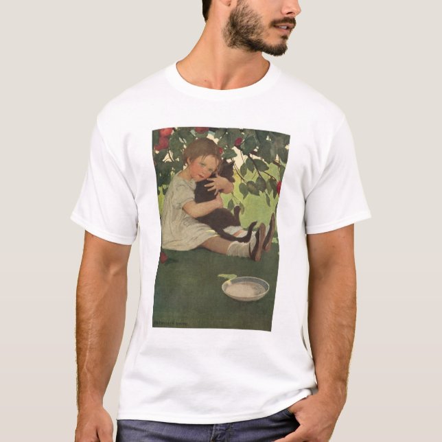 Girl with Kitten T-Shirt (Front)