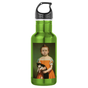 Girl with Kitten, William Thompson Bartoll 532 Ml Water Bottle