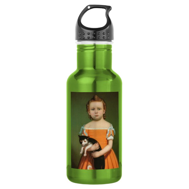 Girl with Kitten, William Thompson Bartoll 532 Ml Water Bottle (Front)