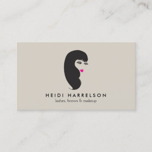 Girl with Lashes on Tan Beauty Business Card