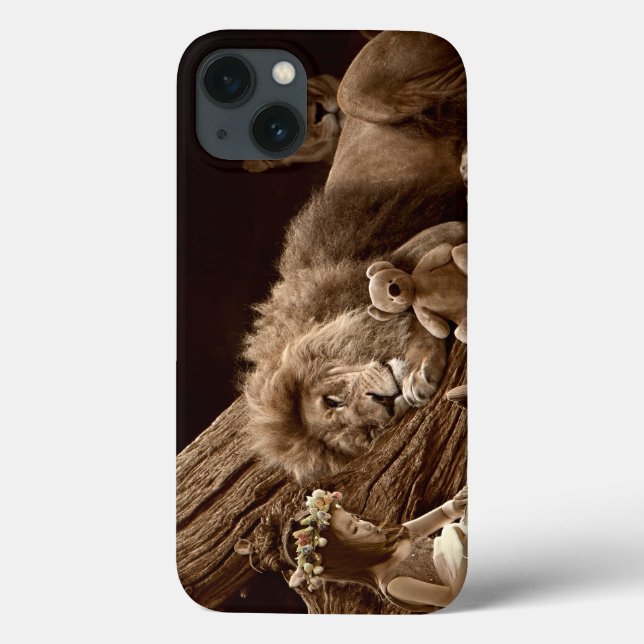 Girl with Lion and Teddy Bear Case-Mate iPhone Case (Back)