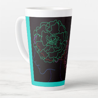 Girl with Marigold Afro Puffs Latte Mug