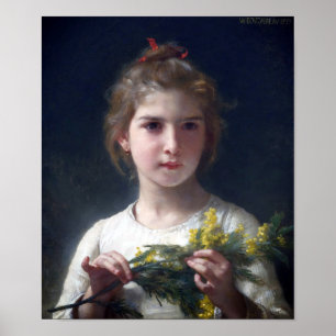 Girl with Mimosa, Bouguereau Poster