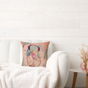 Girl With Music in Her Head  Cushion