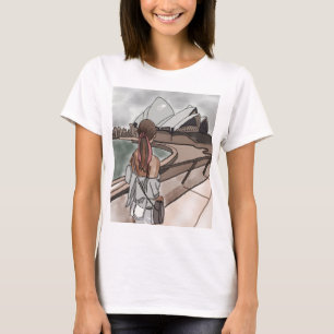 Girl with Opera house at Sydney. T-Shirt