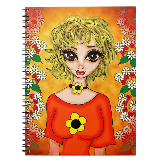 Girl With Orange Blouse Notebook (80 Pages B&W) (Front)