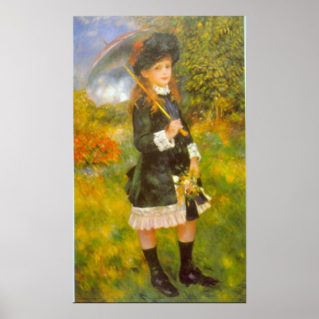 Girl with Parasol by Pierre Renoir Poster (Front)
