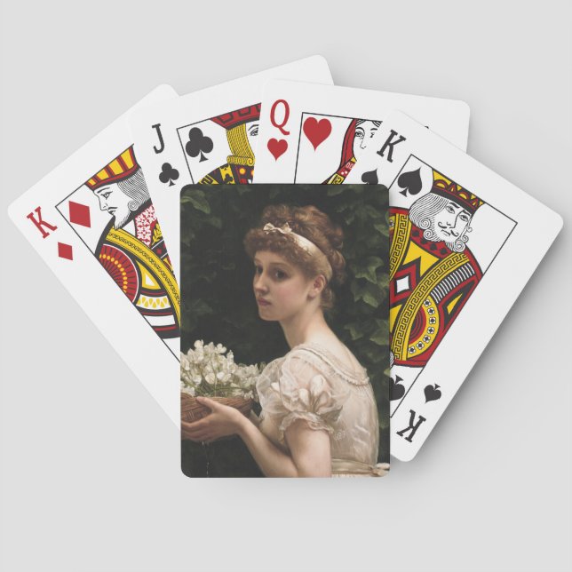 Girl With Pea Blossoms (by Edward Poynter) Playing Cards (Back)