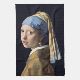 Girl with pearl earring 1665 Johannes Vermeer Tea Towel