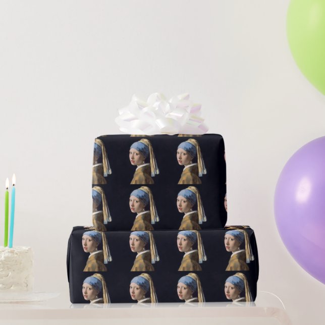 Girl with pearl earring 1665 Johannes Vermeer Wrapping Paper (Party Gifts)