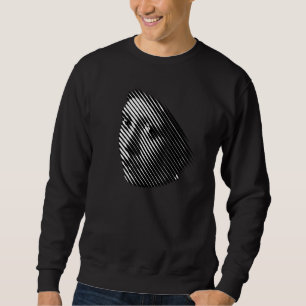 Girl With Pearl Earring Arty Black & White Diagona Sweatshirt