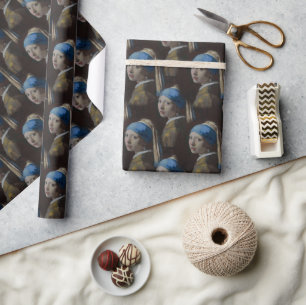 Girl with Pearl Earring, Cross Stitch Classic Arts Wrapping Paper