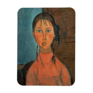 Girl with Pigtails, c.1918 (oil on canvas) Magnet