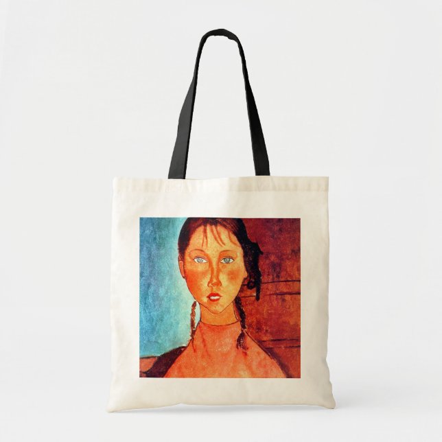 Girl with Pigtails, Modigliani Tote Bag (Front)