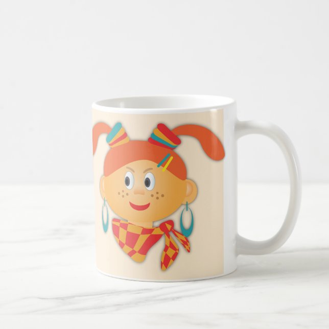 Girl with ponytails coffee mug (Right)