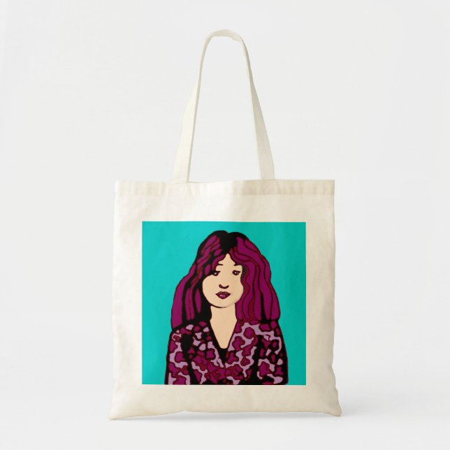 girl with purple hair tote bag (Front)