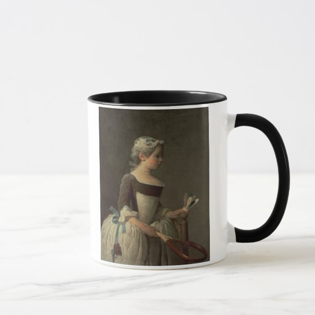Girl with Racket and Shuttlecock Mug (Right)