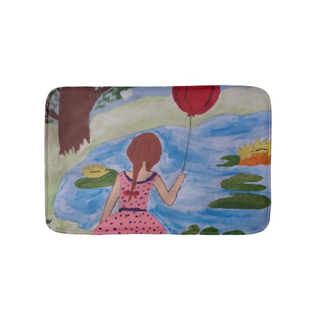 Girl With Red Balloon Bath Mat (Front)
