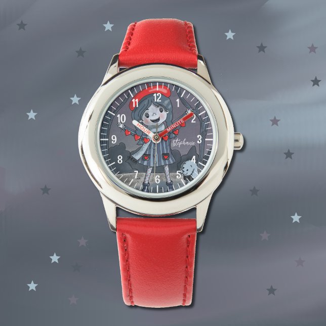 Girl with Red Hearts Garland Kid Watch (Creator Uploaded)