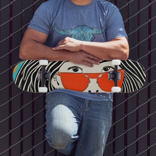 girl with red sunglasses skateboard (Outdoor 3)
