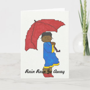Girl with Red Umbrella Greeting Card