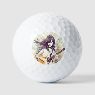 Girl with rock music vibes golf balls