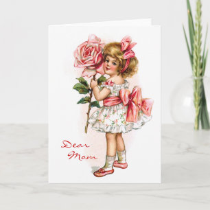 Girl with Rose Card
