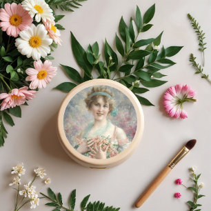 Girl with roses By Emile Vernon  Classic Round Sticker
