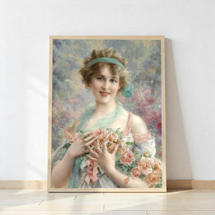 Girl with roses By Emile Vernon  Photo Print