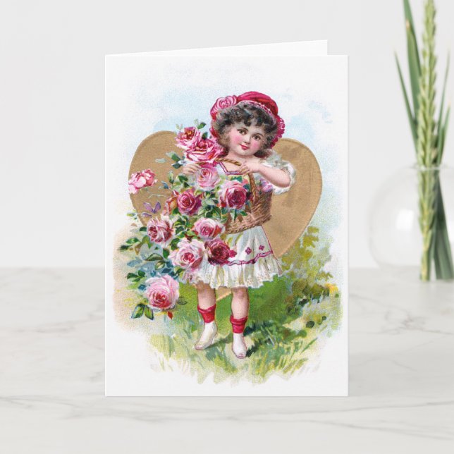 Girl with Roses Card (Front)