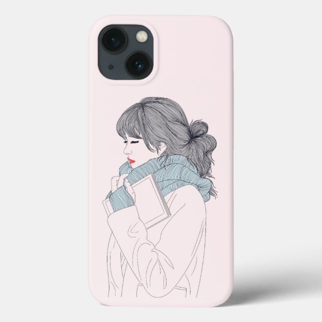 Girl with scarf cool graphic illustration Case-Mate iPhone case (Back)