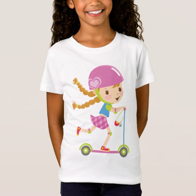 Girl with scooter T-Shirt (Front)