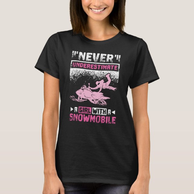 Girl with snowmobile T-Shirt (Front)