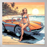 Girl with sports car