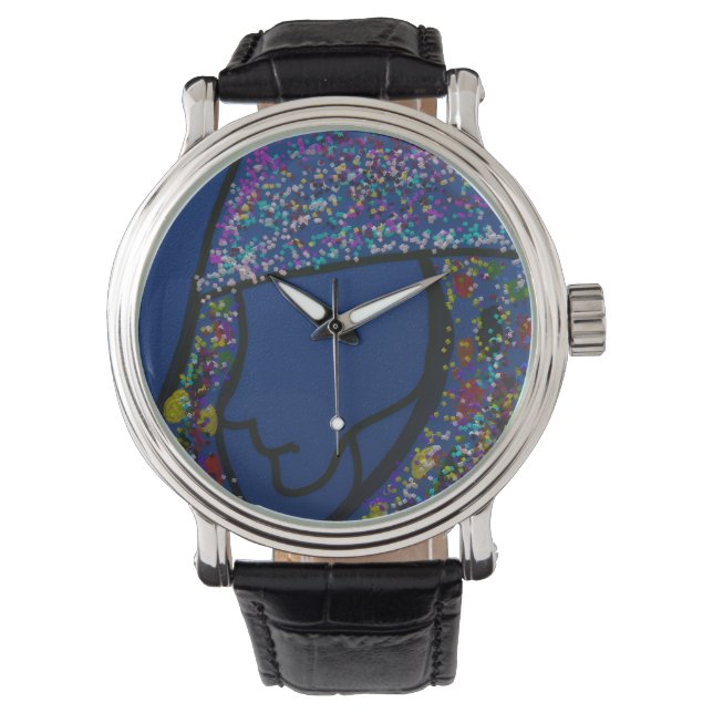 Girl With Spotted Glitter Print Hair  Watch (Front)