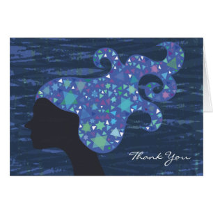 Girl with Stars in her Hair Bat Mitzvah Thank You