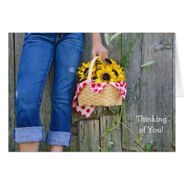Girl with sunflower basket (Front Horizontal)