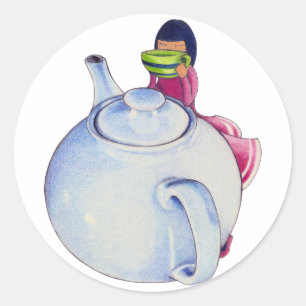 Girl with Tea Sticker
