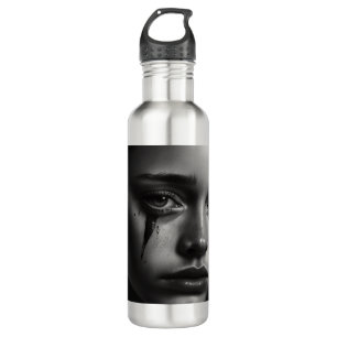 Girl with tears 710 ml water bottle