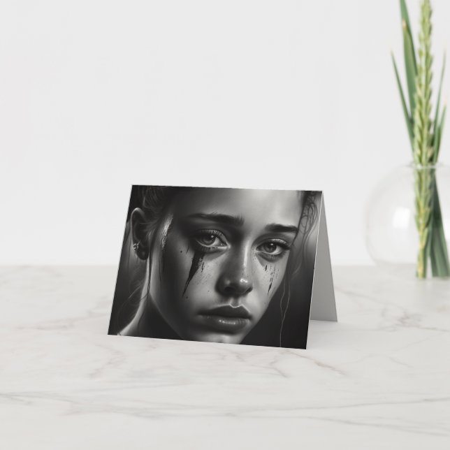 Girl with tears card (Front)