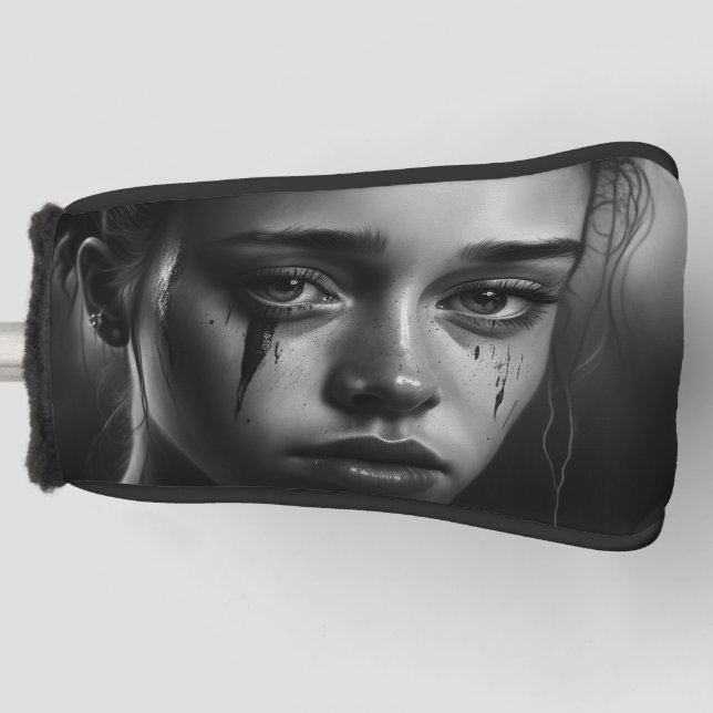 Girl with tears golf head cover (Front)