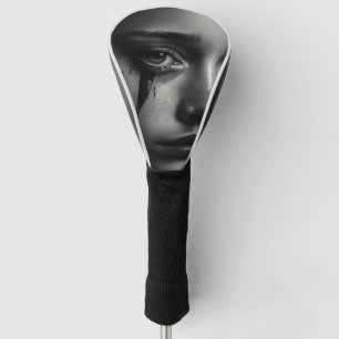 Girl with tears golf head cover