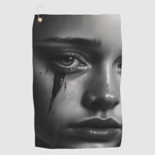 Girl with tears golf towel