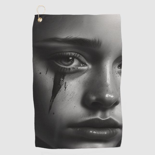 Girl with tears golf towel (Front)