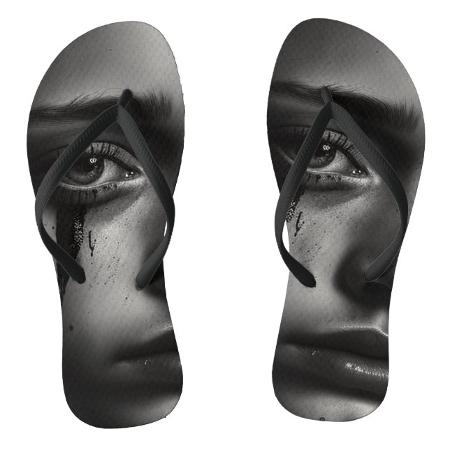 Girl with tears jandals (Footbed)